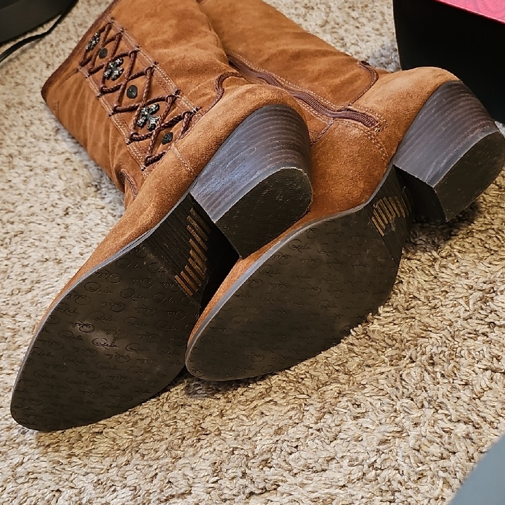 Reba Blairs Pecan Embellished Heeled Boots, Womens Size 9M - Picture 11 of 11